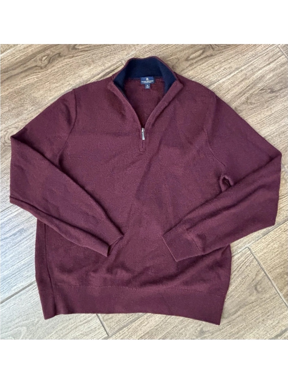 Brooks Brothers 100% Merino Wool 1/4 Zip Sweater Men’s XL Burgundy Work Casual